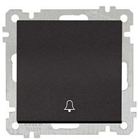 21 - Выключатель кнопочный, символ - звонок, пруж. зажимы, черный мат | код 2100-407-0184Z | Mutlusan
