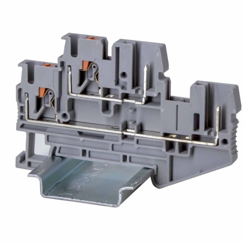 Клемма двухуровневая проходная под вставной штекер зажим push-in; 4 точки подключения; 2.5кв.мм сер. DKC VPRTT-2.5-2P-PV Клемма двухуровневая проходная под вставной штекер зажим push-in; 4 точки подключения; 2.5кв.мм сер. DKC VPRTT-2.5-2P-PV