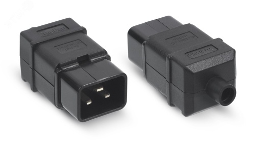 Вилка С20 разборная, 16А, 250 V, черная | код IEC-320-C20 | Cabeus