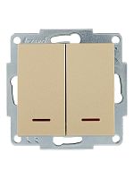 VESNA Выключатель двойной с подсветкой золото | код 742-3688-112 | LEZARD