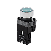 Кнопка плоская зеленая с подсветкой, 24V AC/DC, 1NO, IP67, металл MTB2-BWF3371 | код 132657| MEYERTEC