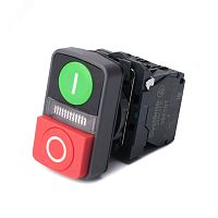 Кнопка двойн SB5 в сборе модуль 22мм зI+сиг ламп+кр выстО пластик 230ВАС 1НО+1НЗ | код SB5AW73731M5 | Systeme Electric