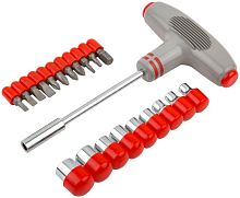 Отвертка Т-образная, 11 CrV бит и 9 головок | код 56235 | FIT