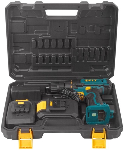 Дрель-шуруповерт аккумуляторная 18В 0-450/1550об/мин 29Нм 2 (Li-Ion) 1.3А.ч FIT 80199 фото 9