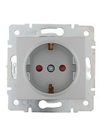 KARINA Розетка с защитой от детей керамика матовое серебро (10шт/120шт) | код 707-4388-124 | Lezard