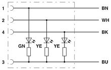 Кабель для датчика / исполнительного элемента SAC-4P- 5,0-100/M12FR-3L | код 1550737 | PHOENIX CONTACT