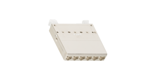 Модуль-вставка кассетная NIKOMAX, для панели серии CJ, 1 слот, 6 портов, Кат.6 (Класс E), 250МГц, RJ45/8P8C, 110/KRONE, T568A/B, полный экран, металлик | код NMC-CJ06SE2-1S-MT | NIKOMAX