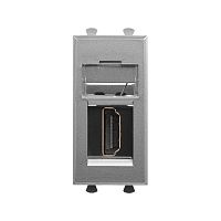 HDMI розетка модульная, тип А-А, Avanti, Закаленная сталь, 1 модуль | код 4404251 | DKC