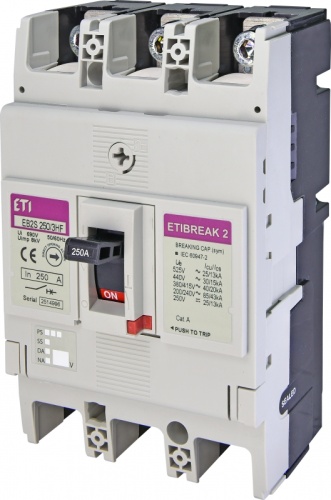Авт. выключатель EB2S 250/3HF 250A (40kA, фикс./фикс.) 3P | код 004671865 | ETI