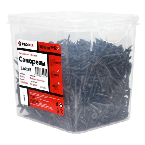 Саморез СГМ 3,5х32 усиленный (TWN) (1300 шт) - контейнер PRO | код 146469 | Tech-KREP Саморез СГМ 3,5х32 усиленный (TWN) (1300 шт) - контейнер PRO | код 146469 | Tech-KREP