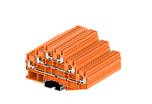 TPT2.5-2-OG Клемма TP проходная 3-уровневая, Push-in, сеч.2.5мм2, оранж., шт | код TPT2.5-2-OG | SUPU