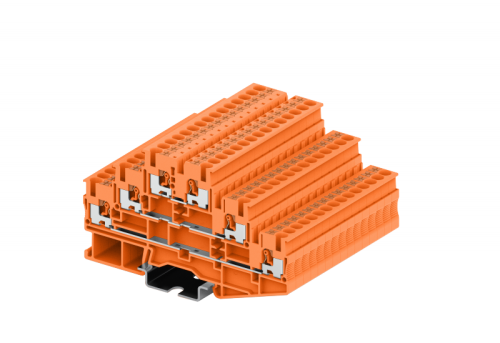 TPT2.5-2-OG Клемма TP проходная 3-уровневая, Push-in, сеч.2.5мм2, оранж., шт | код TPT2.5-2-OG | SUPU