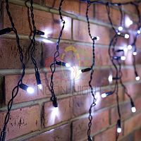 Гирлянда профессиональная Айсикл (бахрома) светодиодный 4.8х0.6м черный провод 220В белый | код 255-135 | Neon-Night