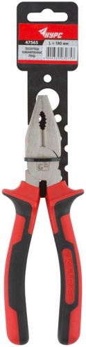 Плоскогубцы комбинированные ''Тренд'' двухцветные прорезиненные ручки хром-никелевое покрытие 180 мм | код 47565 | FIT фото 3
