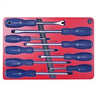 Набор отверток силовых ложемент 9 предметов | код 5-4009D | Мастак