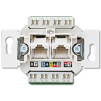 Розетка универсальная телефон/компьютер (RJ45) 2-ная, (неэкранированная) категория 6 Механизм. | код EPUAE8-8UPOK6US | JUNG