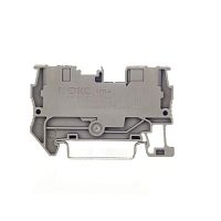 Клемма проходная , зажим push-in, 2 точки подключения, 4 кв.мм, серая | код VPR-4-GY | DKC