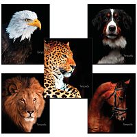 Тетрадь А5, 48 л., BRAUBERG, клетка, обложка картон, ЖИВОТНЫЕ, 403034 | код 403034 | BRAUBERG