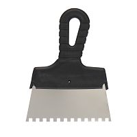 Шпатель фасадный REXANT 150 мм зуб 6х6 нержавеющая сталь, пластмассовая ручка | код 89-0221 | REXANT