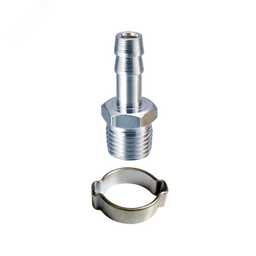 Переходник 1/4''М на елочку 10мм с обжимным кольцом 15x18ммновинка | код 180265 | Fubag