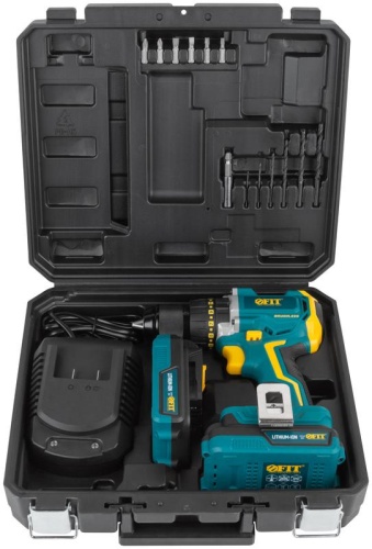 Дрель-шуруповерт аккумуляторная бесщеточная 20В 1400об/мин 50Нм 2 (Li-Ion) 2.0А.ч FIT 80130 фото 10