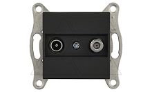 Rita - Розетка TV-SAT, оконечная, черный мат | код 2200-157-0284 | Mutlusan