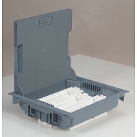 Напольная коробка с глубиной 75-105 мм - неукомплектованная - 18 модулей - под покрытие - серый RAL 7031 | код 089611 | Legrand