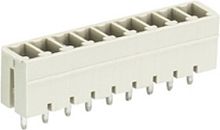 Вилочный разъем, вертикальный, на плату, шаг 3,5 мм, 9 полюсов, фиксация на плате пайкой, 250V, 8А, без маркировки, цвет: серый, серия 8513 S G | код 25.646.0953.0 | Wieland