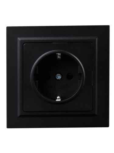 Розетка СП BRITE РСР14-1-0-БрЧ 16А в сборе с заземл. защ. шторки черн. | код BR-R14-16-K02-F | IEK фото 4