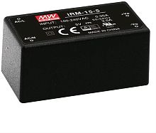Источник питания AC-DC, 11.55 Вт, вход 85...264В AC 47...440 Гц, 120...370B DC, выход 3.3В/3.5А, изоляция 3000В AC, в корпусе на плату 52.4x27x24мм, -30...+70C | код IRM-15-3.3 | MeanWell