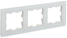 BRITE Рамка 3-мест. РУ-3-2-Бр стекло бел. матовый IEK | код BR-M32-G-31-K01 | IEK