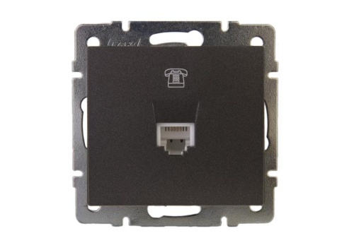 Розетка RAIN телефонная евро черный графит матовый механизм | код 703-4188-137 | LEZARD