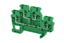 Клемма проходная пружинная 2,5 мм2,двухуровневая, на 2 подключения, зеленая SQ2.5-2T-GREEN | код 2102020003 | Elmex