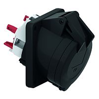 Розетка панельная Schuko 32А 230-380 QC черная IP44 | код 120441 | Bals