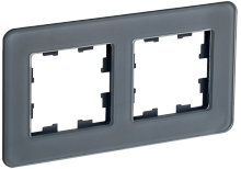 BRITE Рамка 2-мест. РУ-2-2-Бр стекло графит RE IEK | код BR-M22-G-41-K53 | IEK