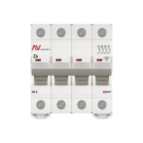 Выключатель автоматический AV-6 4P 6A (Z) 6kA EKF AVERES | код mcb6-4-06Z-av | EKF фото 5