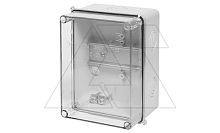Коробка распред. CARBO-BOX, 118x158x80mm, с DIN-рейкой, прозрачная крышка, ABS/PC, GW 650°C, IP55 | код 0230-00 | Elektro-plast Nasielsk