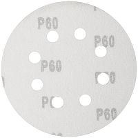 Круг шлифовальный с отверстиями (липучка) алюм./оксид 125мм (уп.5шт) Р 60 FIT 39663