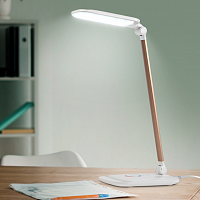 NLED-460-14W-W-G Светильники настольные NLED-460-14W-W-G белый с золотом наст.светильник | код Б0028438 | ЭРА