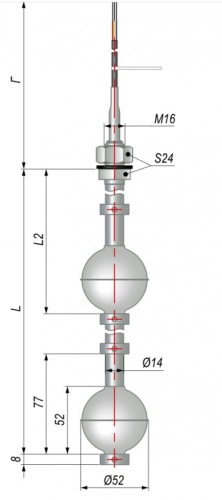 Датчик уровня поплавковый ПДУ-3.2.850.450/2 | код 135003 | ОВЕН Датчик уровня поплавковый ПДУ-3.2.850.450/2 | код 135003 | ОВЕН