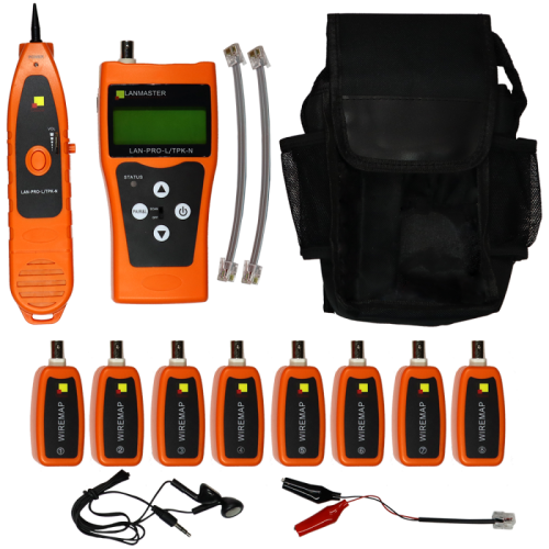 Кабельный тестер с измерением длины и трассировкой кабельных линий, 8 ответных частей | код LAN-PRO-L/TPK-N-8R | LANMASTER Кабельный тестер с измерением длины и трассировкой кабельных линий, 8 ответных частей | код LAN-PRO-L/TPK-N-8R | LANMASTER