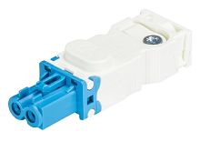 Розеточный разъем на кабель диам. 6 - 7,7 мм, 2 полюса, SELV, винтовая фиксация, номинальное напряжение: 50V, номинальный ток: 16A, цвет корпуса: белый, цвет контактной вставки: синий, серия gesis GST15i2 | код 91.921.3353.0 | Wieland Серия