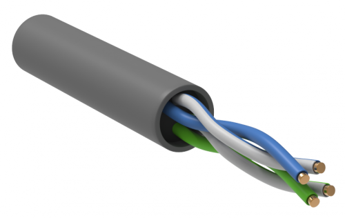 ITK Витая пара U/UTP 5E 2х2х24AWG PVC серый (305м) РФ/С | код LC1-C5E02-111-S-R | ITK by IEK