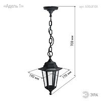 Светильник подвесной НСУ 06-60-00 шестигранный черный IP44 Е27 max60Вт | код Б0048108 | ЭРА