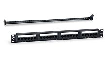 Cabeus PL-24-Cat.6-Dual IDC Патч-панель 19 (1U), 24 порта RJ-45, категория 6, Dual IDC, с задним кабельным организатором | код 7128c | Cabeus