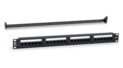 Cabeus PL-24-Cat.6-Dual IDC Патч-панель 19 (1U), 24 порта RJ-45, категория 6, Dual IDC, с задним кабельным организатором | код 7128c | Cabeus Cabeus PL-24-Cat.6-Dual IDC Патч-панель 19 (1U), 24 порта RJ-45, категория 6, Dual IDC, с задним кабельным организатором | код 7128c | Cabeus
