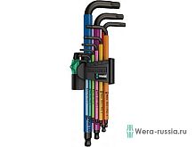 Набор Г-образных ключей, с шаром, 1.5 - 10 мм, 9 предметов. 950/9 Hex-Plus Multicolour BlackLaser 1 | код WE-022089 | Wera