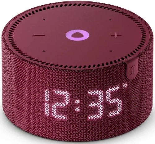 Станция Яндекс Мини Плюс Красная с часами (Умная колонка с голосовым помощником). Подписка 1 мес. Яндекс. Плюс Мульти в подарок. | код. YNDX-00020 Red | Yandex