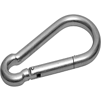 Карабин DIN 5299C 4мм пружинный оцинкованный | код DIN5299C-4 | Крепдил