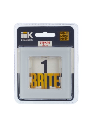 Рамка 1-м BRITE РУ-1-2-БрБ стекло бел. | код. BR-M12-G-K01 | IEK фото 2